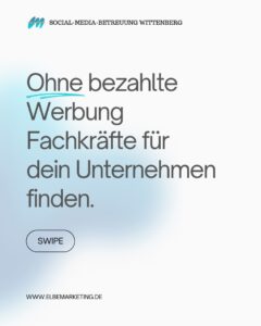 Blog Post "Ohne bezahlte Werbung Fachkräfte für dein Unternehmen finden" Social Media Agentur Wittenberg
